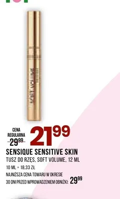 Tusz do rzęs Soft Volume Sensique Sensitive Skin promocja w Drogerie Natura