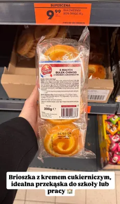 Bułki z nadzieniem Brioche z kremem cukierniczym  promocja w Biedronka