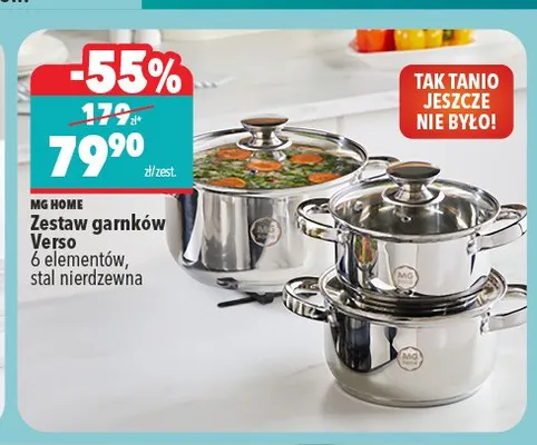 Zestaw garnków Verso MG Home promocja w Biedronka Home