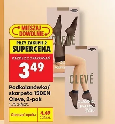 Podkolanówki Cleve 15DEN 2-pak promocja w Biedronka