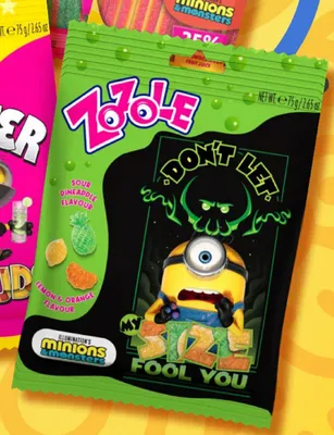Żelki kwaśny ananas cytryna i pomarańcza Zozole Minionki My Size promocja w Dealz
