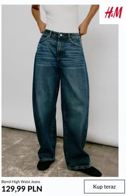 Jeansy Barrel High Waist H & M promocja w H&M