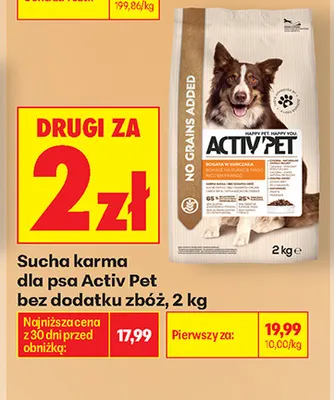 Sucha karma dla psa Activ Pet bez dodatku zbóż promocja w Biedronka