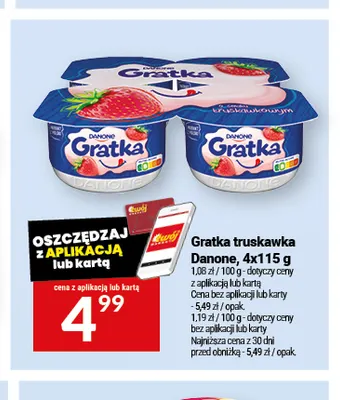 Gratka truskawka Danone 4-pak promocja w Twój Market