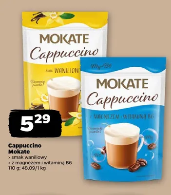 Kawa rozpuszczalna Cappuccino Mokate z magnezem i witaminą B6 promocja w Netto