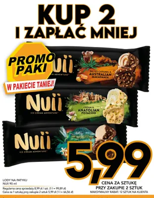 Lody na patyku Nuii Salted Caramel & Australian Macadamia promocja w Kupiec