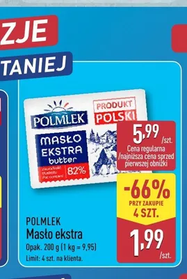 Masło ekstra Polmlek promocja w Aldi