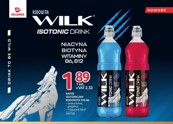 Napój izotoniczny Rodowita Wilk grejpfrut promocja w Selgros