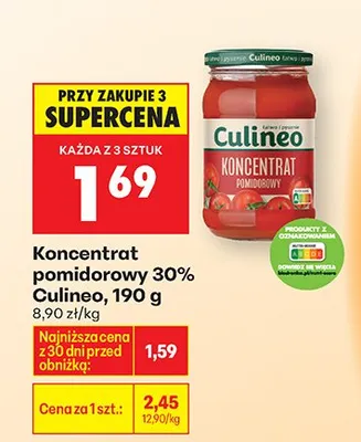 Koncentrat pomidorowy 30% Culineo promocja w Biedronka