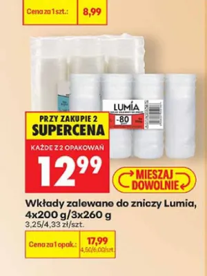 Wkłady zalewane do zniczy Lumia 4-pak 200 g promocja w Biedronka