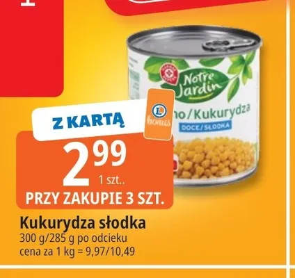 Kukurydza słodka Notre Jardin promocja w Leclerc