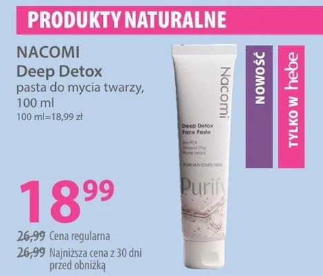 Pasta do mycia twarzy Nacomi Deep Detox promocja w Hebe