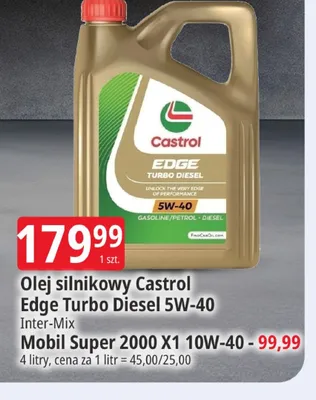 Olej silnikowy Castrol Mobil Super 2000x1 10W-40 4l promocja w Leclerc