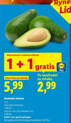 Awokado zielone Ryneczek Lidla promocja w Lidl