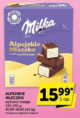 Czekolada alpejskie mleczko o smaku waniliowym promocja w Groszek