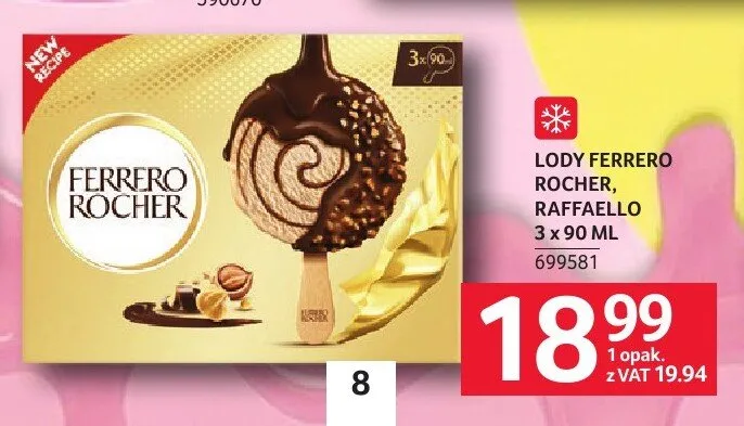 Lody FERRERO ROCHER 3-pak 90ml promocja w Selgros