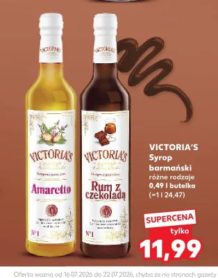 Syrop barmański Victoria's Rum z czekoladą promocja w Kaufland