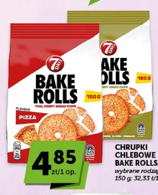 Chrupki chlebowe Bake Rolls Pizza 7 Days promocja w Groszek