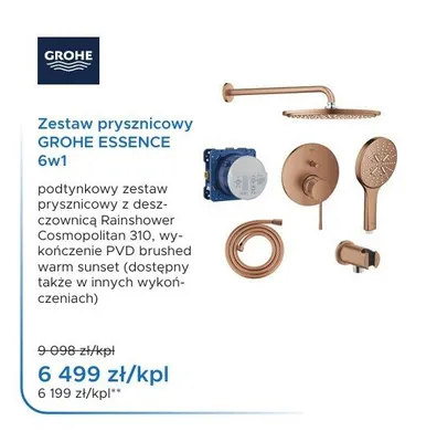Zestaw prysznicowy Grohe Essence 6w1 promocja w Blu Salony Łazienek