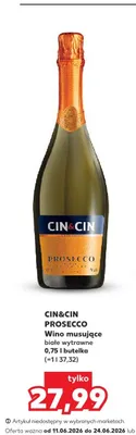 Wino musujące białe wytrawne CIN&CIN Prosecco promocja w Kaufland