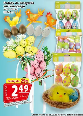 Ozdoby do koszyczka wielkanocnego różne rodzaje promocja w Prim Market