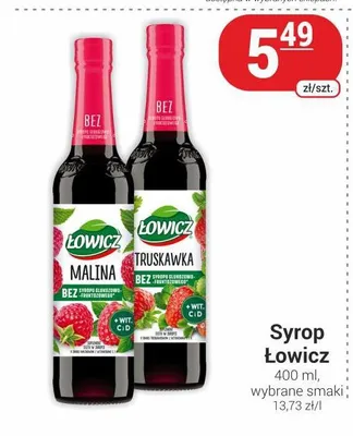 Syrop Łowicz Malina promocja w Delikatesy Sezam