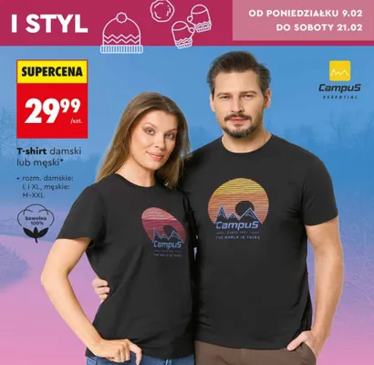 T-shirt damski lub męski promocja w Biedronka