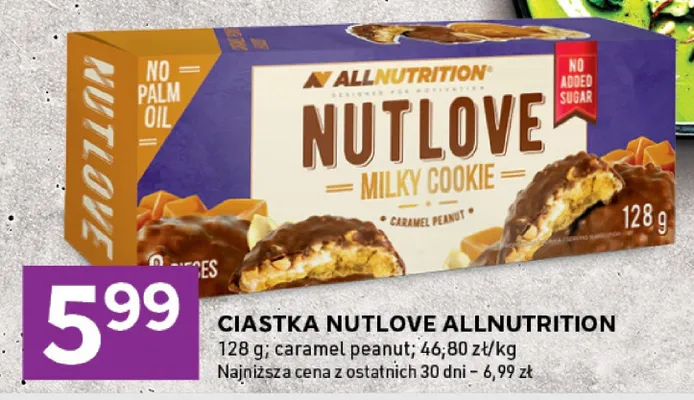 Ciastka Nutlove Allnutrition milky cookie promocja w Stokrotka