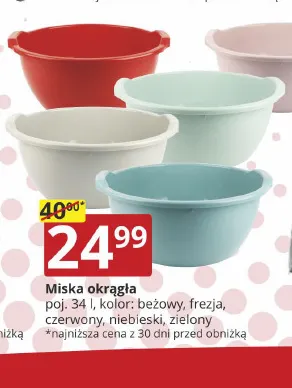 Miska okrągła 34 l promocja w Prymus AGD