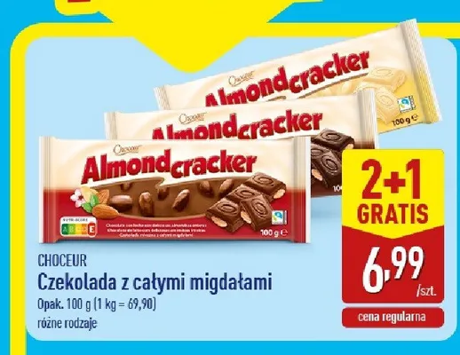 Czekolada z całymi migdałami Choceur promocja w Aldi