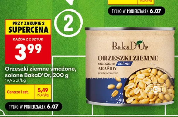 Orzeszki ziemne smażone solone BakaD'Or promocja w Biedronka