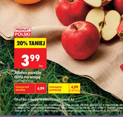 Jabłka polskie Gala promocja w Biedronka