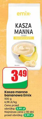 Kasza manna bananowa promocja w Dino