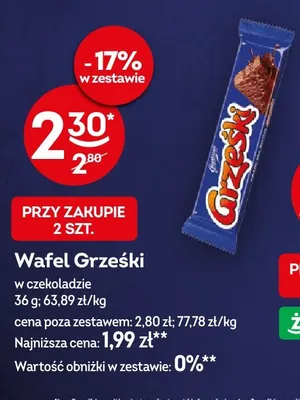 Wafel Grześki w czekoladzie promocja w Żabka