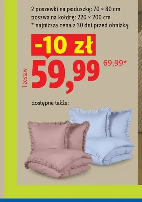 Pościel z mikrowłókna satynowego 220x200 cm Livarno promocja w Lidl