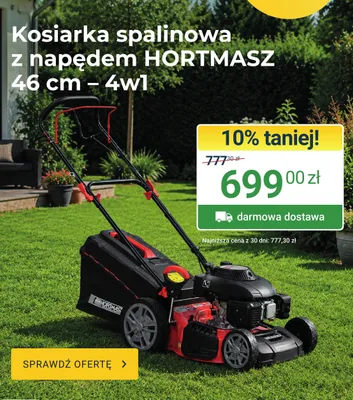 Kosiarka spalinowa z napędem Hortmasz 4w1 promocja w ERLI