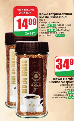Kawa rozpuszczalna Rio de Brass Gold promocja w Dino