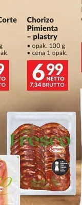 Chorizo Pimienta plastry Serrano promocja w Makro