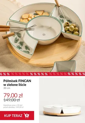 Półmisek FINCAN w zielone liście 30 cm promocja w Homla