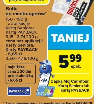 Bułki do minihamburgerów promocja w Carrefour Market