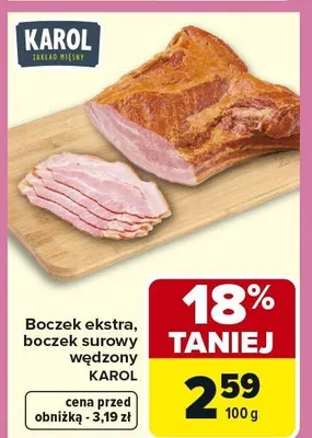 Boczek ekstra, boczek wędzony promocja w Carrefour Market