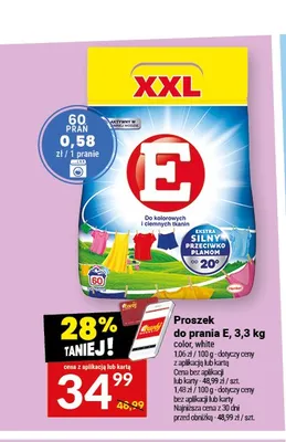 Proszek do prania E white promocja w Twój Market