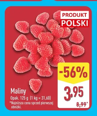 Maliny świeże promocja w Aldi