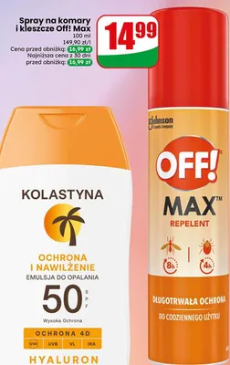 Emulsja do opalania SPF50 Kolastyna ochrona i nawilżenie promocja w Dino