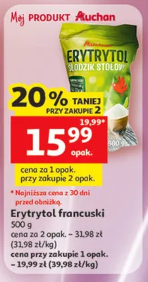 Erytrytol francuski Auchan promocja w Auchan