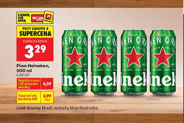 Piwo Heineken promocja w Biedronka