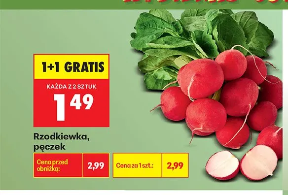 Rzodkiewka pęczek promocja w Biedronka