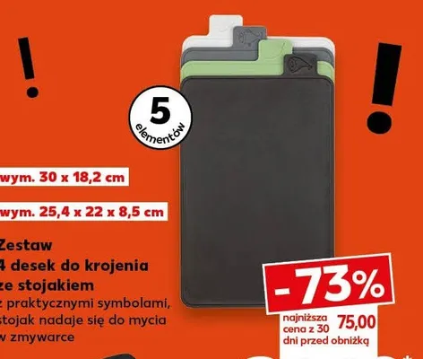 Zestaw 4 desek do krojenia ze stojakiem promocja w Kaufland