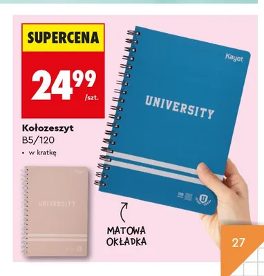 Kołozeszyt B5/120 Kayet promocja w Biedronka