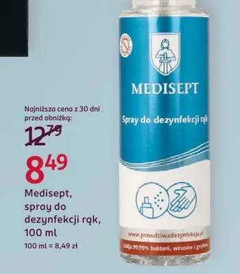 Spray do dezynfekcji rąk promocja w Rossmann